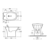 Sanitari bagno a terra distanziati da parete Rak Karla wc, bidet e sedile 