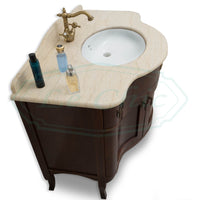 Composizione arredo bagno classico noce