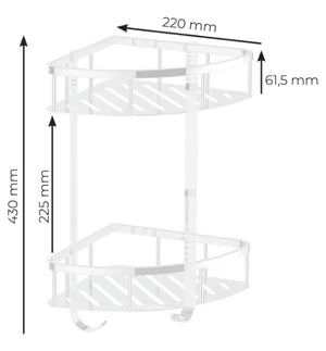 Mensola angoliera doccia doppio ripiano