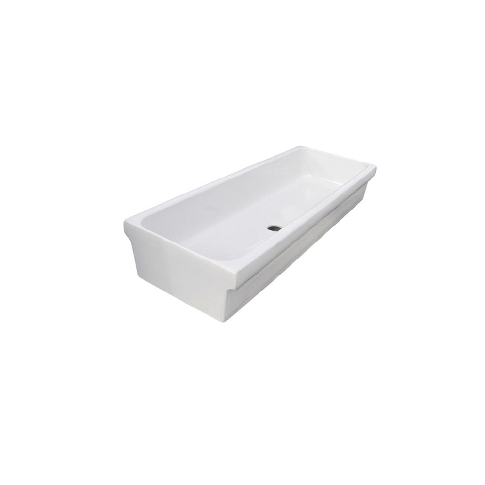 Lavabo a canale ceramica bianca 90x45x20 cm