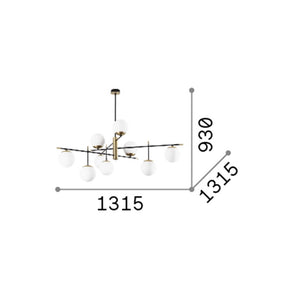 Plafoniera Contemporanea Gourmet Metallo Nero 9 Luci E14