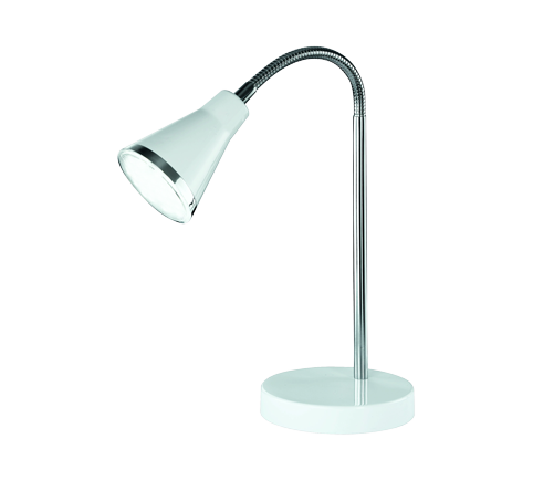 Lampada Tavolo Scrivania Led con Base Moderna Flessibile Bianca Arras GD Trio