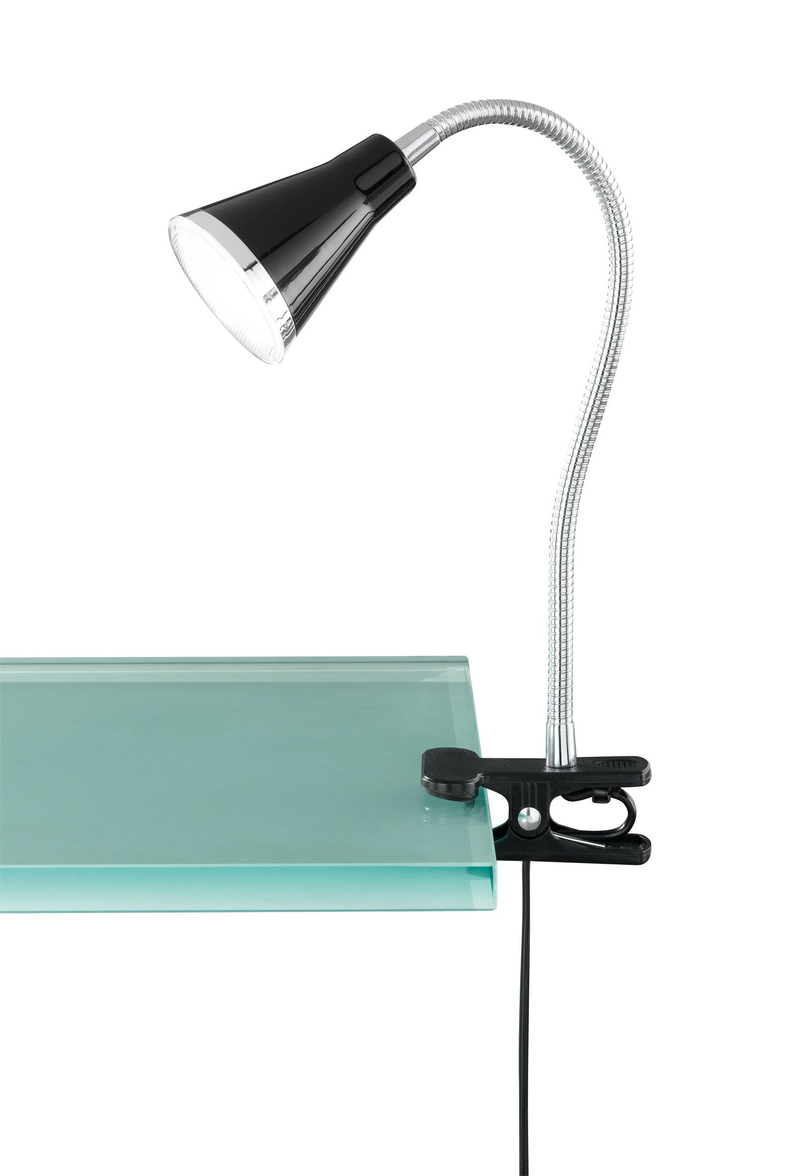 Lampada Tavolo Scrivania Led a Morsetto Pinza Flessibile Nera Arras GD Trio