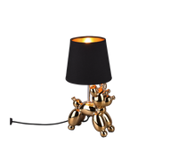 Lampada Tavolo Bajour con Cane Argento Paralume Nero oro Bello GD Trio