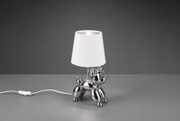 Lampada Tavolo Bajour con Cane Argento Paralume Argento Bello GD Trio