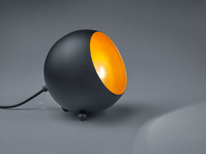 Lampada da Tavolo Moderna Studio Scrivania Sfera Nero Oro Billy GD Trio