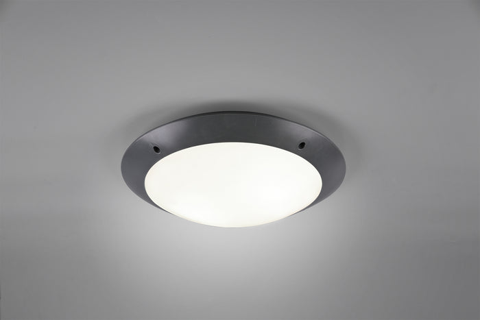 Plafoniera Esterno Soffitto Moderna 5W Nera 33 cm Camaro GD Trio