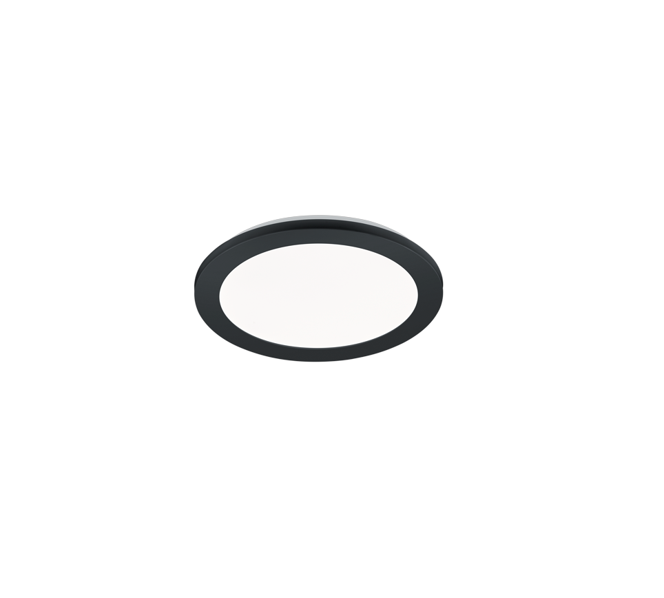 Plafoniera Led Interno Tonda Dimmer 10W Nera 26 cm Camillus GD Trio