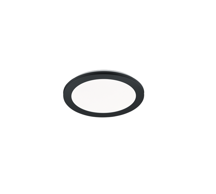 Plafoniera Led Interno Tonda Dimmer 10W Nera 26 cm Camillus GD Trio