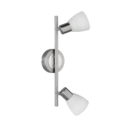 Faretti Barra Led 2 Spots Orientabili Soffitto Acciaio Vetro Carico GD Trio