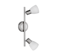 Faretti Barra Led 2 Spots Orientabili Soffitto Acciaio Vetro Carico GD Trio