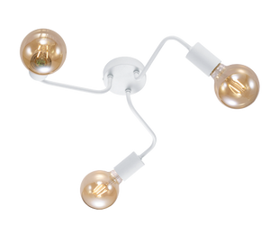 Plafoniera Interno Soffitto 3 Luci Moderna Tubo Metallo Bianca Diallo GD Trio