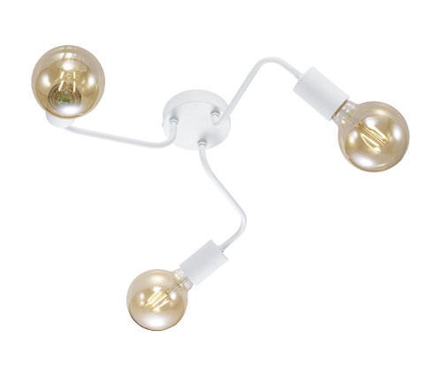 Plafoniera Interno Soffitto 3 Luci Moderna Tubo Metallo Bianca Diallo GD Trio