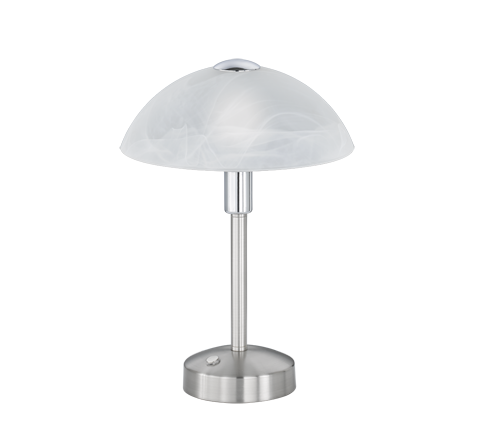 Lampada Tavolo Studio Elegante Vetro Alabastro Acciaio Dimmer Donna GD Trio