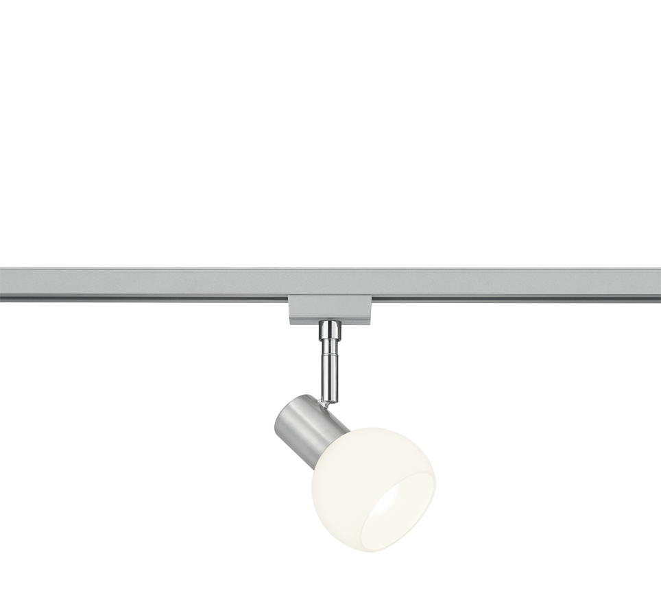 Faretto Spot Orientabile Acciaio Satinato e Vetro Sfera Bianca Duoline GD Trio