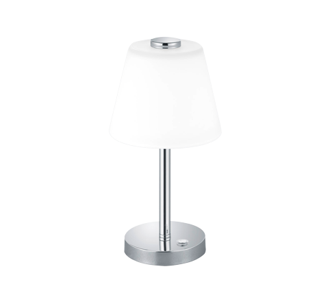 Lampada Tavolo Abojour Moderna Led Diffusore Vetro Cono Cromo Emerald GD Trio