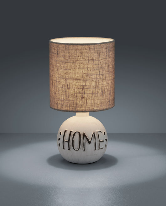 Lampada Tavolo Abat Jour Comodino Ceramica Home Paralume Marrone Esna GD Trio