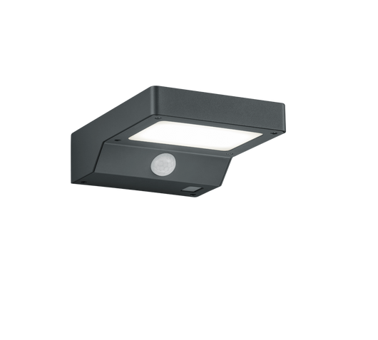 Applique Led Esterno IP44 Solare Ricaricabile Antracite e Sensore Fomosa GD Trio