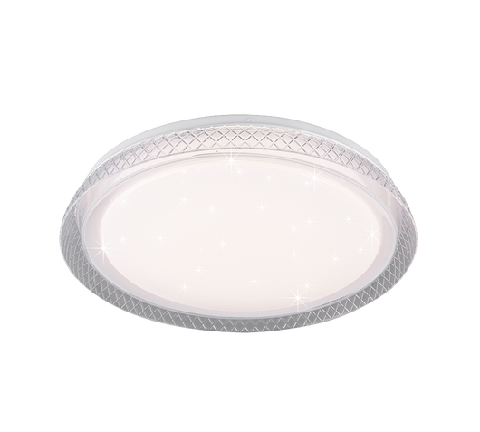 Plafoniera Led Soffitto Interno Stelle 38 cm Diffusore Bianco Heracles GD Trio