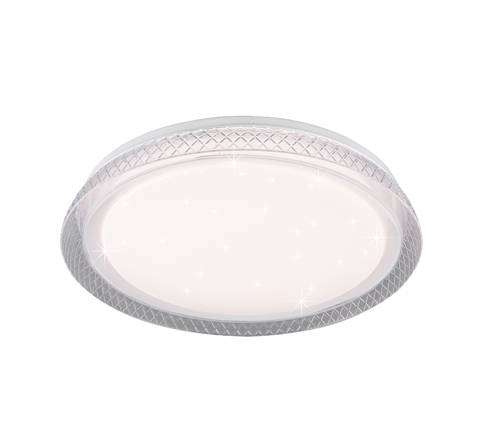 Plafoniera Led Soffitto Interno Stelle 38 cm Diffusore Bianco Heracles GD Trio