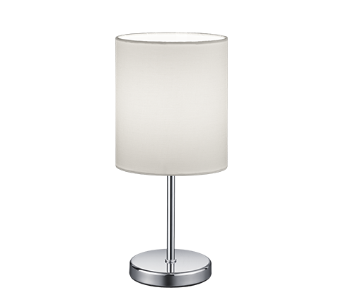 Lampada tavolo Abat Jour Comodino Elegante Cromo Paralume Bianco Jerry GD Trio