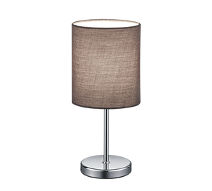 Lampada tavolo Abat Jour Comodino Elegante Cromo Paralume Grigio Jerry GD Trio