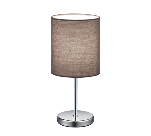 Lampada tavolo Abat Jour Comodino Elegante Cromo Paralume Grigio Jerry GD Trio