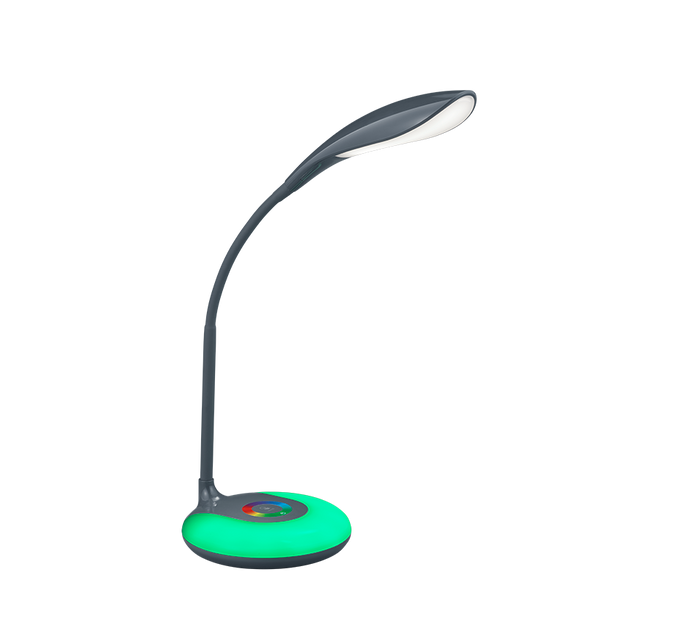 Lampada Tavolo Scrivania Moderna Led Antracite Base Luminosa Touch Krait GD Trio