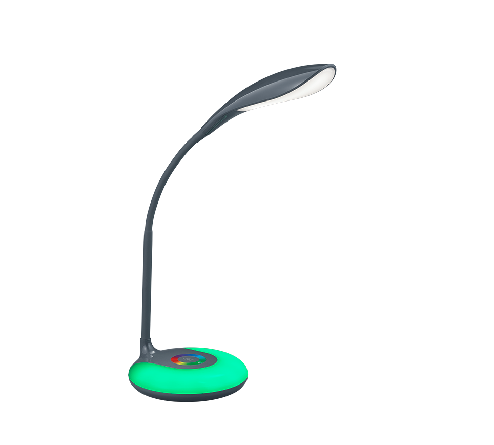 Lampada Tavolo Scrivania Moderna Led Antracite Base Luminosa Touch Krait GD Trio