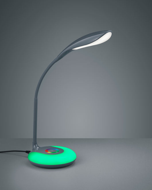 Lampada Tavolo Scrivania Moderna Led Antracite Base Luminosa Touch Krait GD Trio