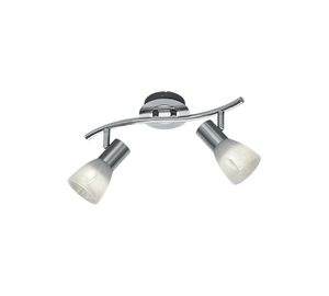 Faretti da Soffitto Barra 2 Spot Led Orientabili Acciaio Vetro Levisto GD Trio