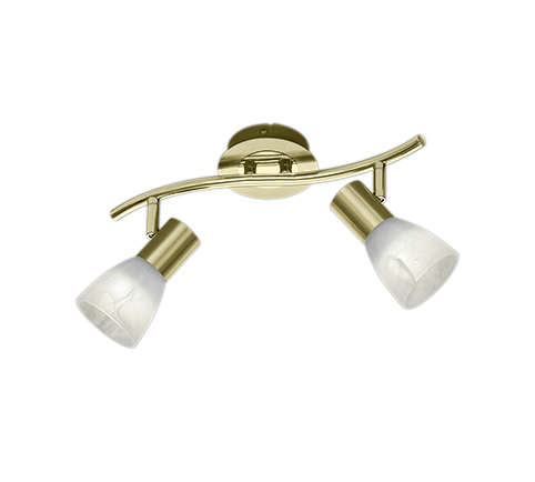 Faretti da Soffitto Barra 2 Spot Led Orientabili Ottone Vetro Levisto GD Trio