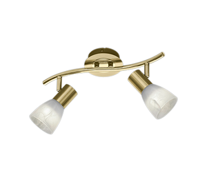 Faretti da Soffitto Barra 2 Spot Led Orientabili Ottone Vetro Levisto GD Trio