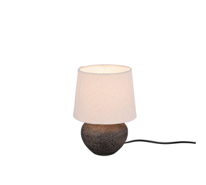 Lampada Tavolo Abat Jour Comodino Ceramica Marrone Anticata Lou GD Trio