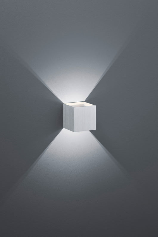 Applique Parete Interno Led Cubo Bi-direzionale Alluminio Louis GD Trio