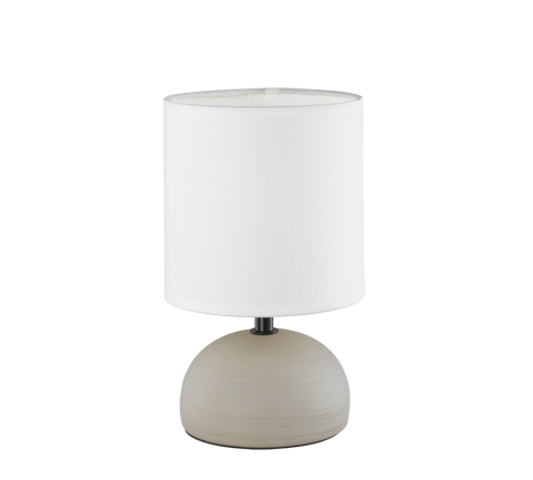 Lampada Tavolo Abat Jour Elegante Ceramica Mezza Sfera Cappuccino Luci GD Trio