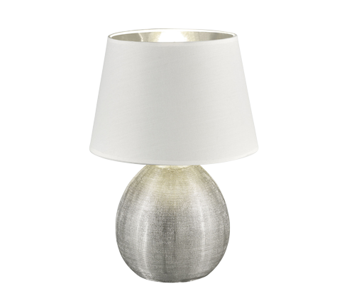 Lampada Tavolo Abat Jour Elegante Moderna Ceramica Argento 36 cm Luperor GD Trio