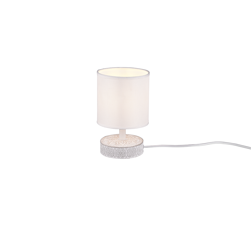 Lampada Tavolo Abat Jour Elegante Moderna Ceramica Bianco Marie GD Trio