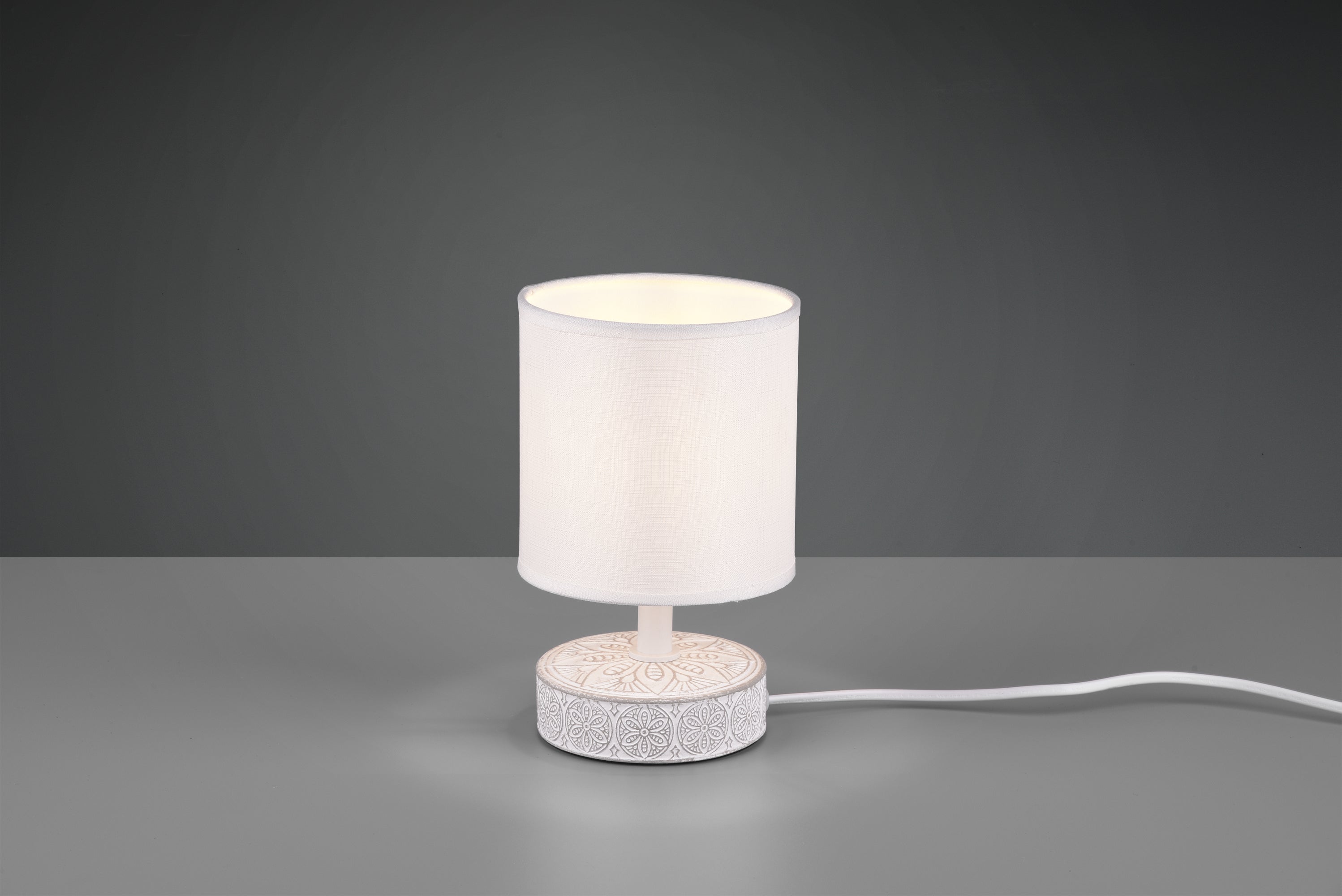 Lampada Tavolo Abat Jour Elegante Moderna Ceramica Bianco Marie GD Trio