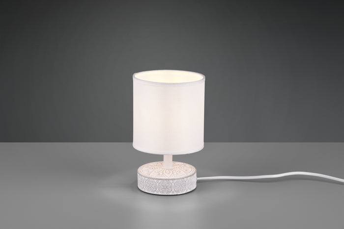 Lampada Tavolo Abat Jour Elegante Moderna Ceramica Bianco Marie GD Trio