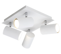 Plafoniera Soffitto Interno Quadrata 4 Faretti Spot Bianco Marley GD Trio