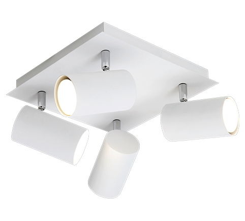 Plafoniera Soffitto Interno Quadrata 4 Faretti Spot Bianco Marley GD Trio