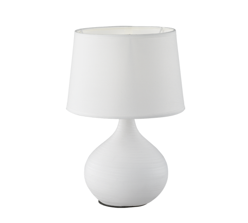 Lampada Tavolo Abat Jour Elegante Ceramica Paralume Bianca Martin GD Trio