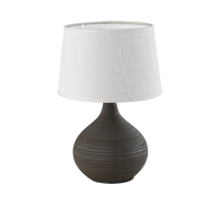 Lampada Tavolo Abat Jour Elegante Ceramica Paralume Marrone Martin GD Trio