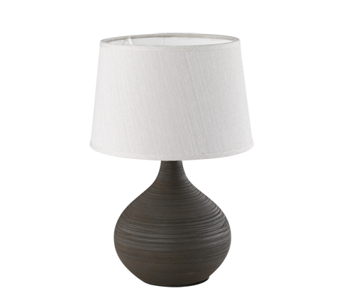 Lampada Tavolo Abat Jour Elegante Ceramica Paralume Marrone Martin GD Trio