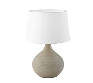 Lampada Tavolo Abat Jour Elegante Ceramica Paralume Cappuccino Martin GD Trio