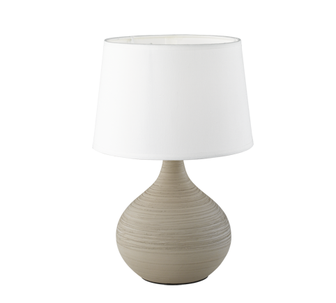 Lampada Tavolo Abat Jour Elegante Ceramica Paralume Cappuccino Martin GD Trio