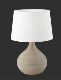 Lampada Tavolo Abat Jour Elegante Ceramica Paralume Cappuccino Martin GD Trio