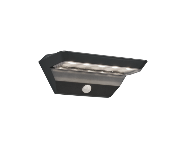 Applique Led Esterno Solare Ricaricabile Antracite Sensore Mandoza GD Trio