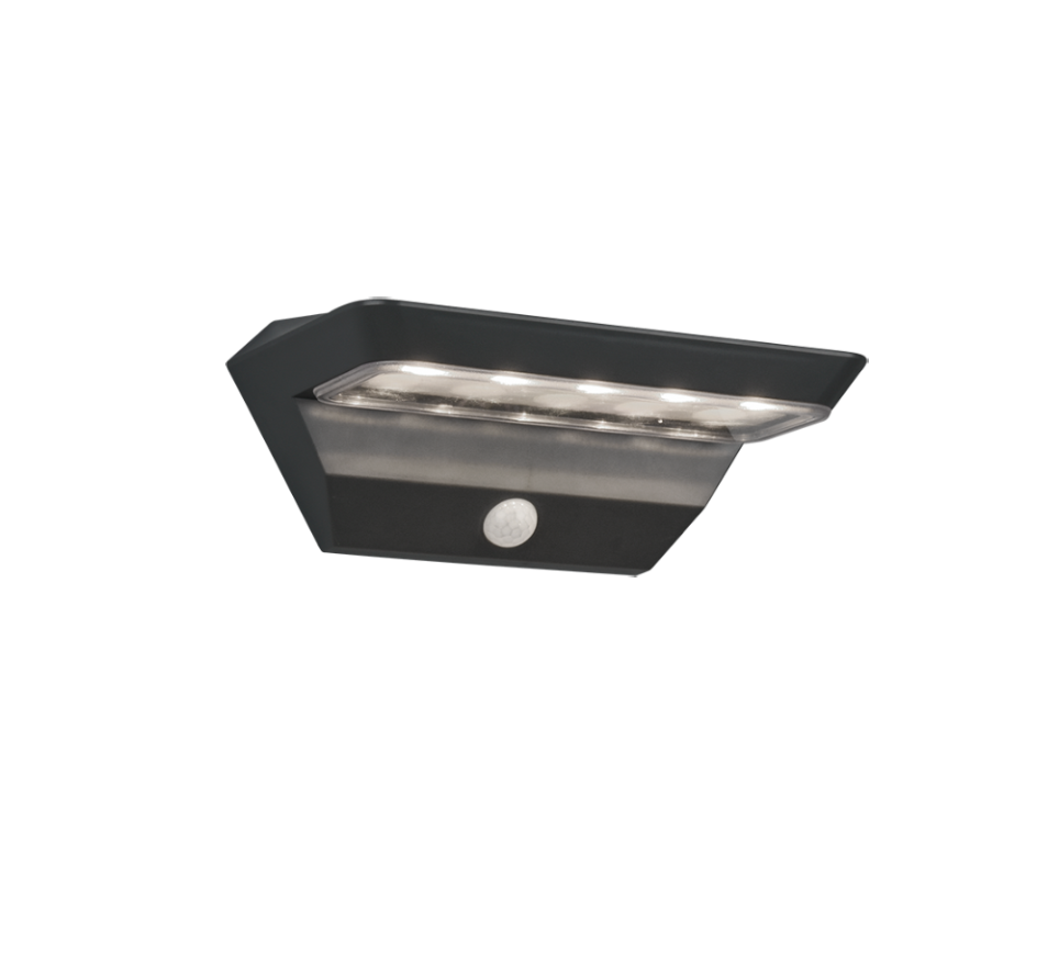 Applique Led Esterno Solare Ricaricabile Antracite Sensore Mandoza GD Trio